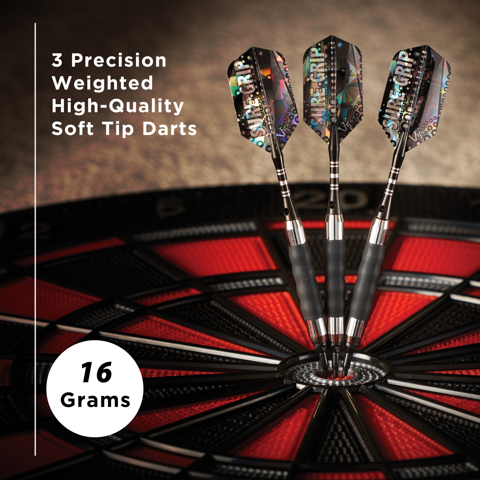 Viper 20-0006 Sure Grip Soft Tip Darts Black