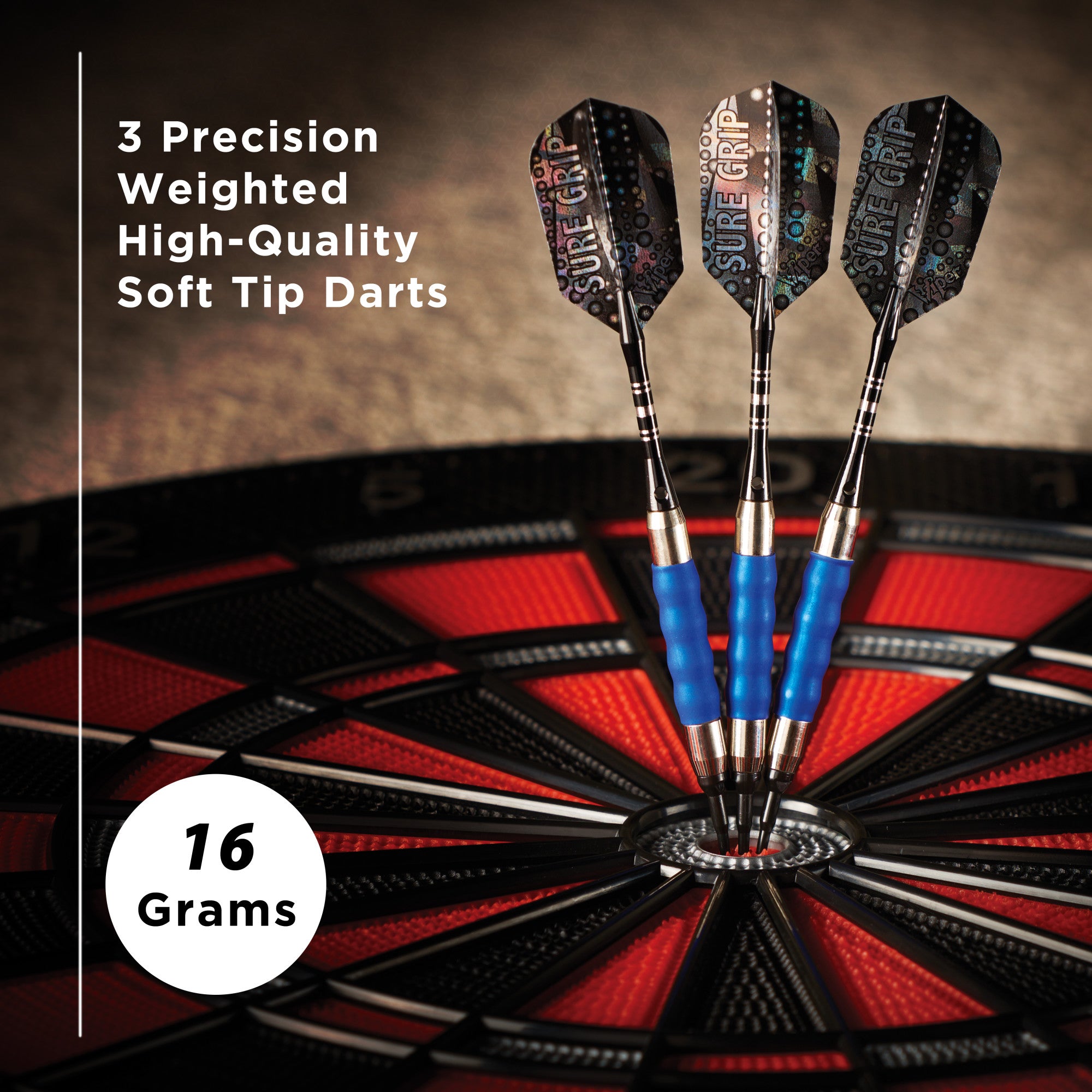 Viper 20-0008 Sure Grip Soft Tip Darts Blue