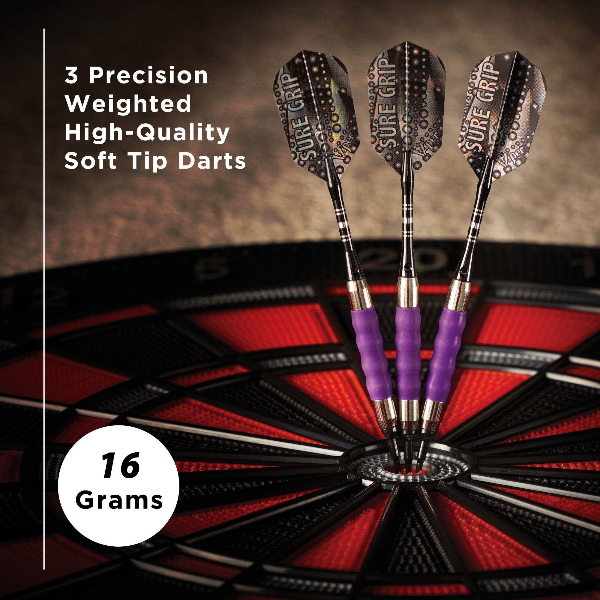 Viper 20-0009 Sure Grip Soft Tip Darts Purple