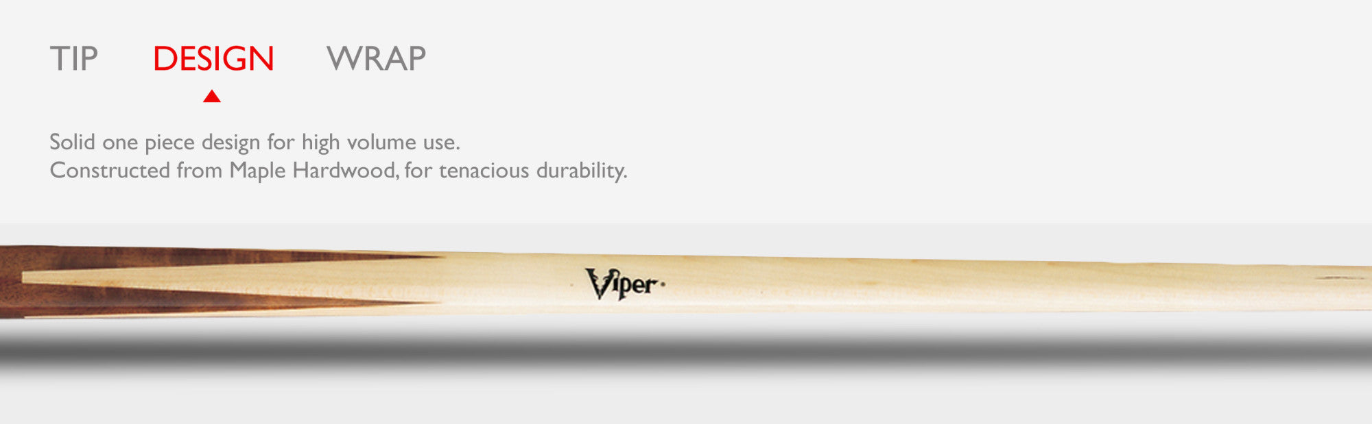 Viper 50-0504 One Piece 48" Maple Bar Billiard/Pool Cue Stick