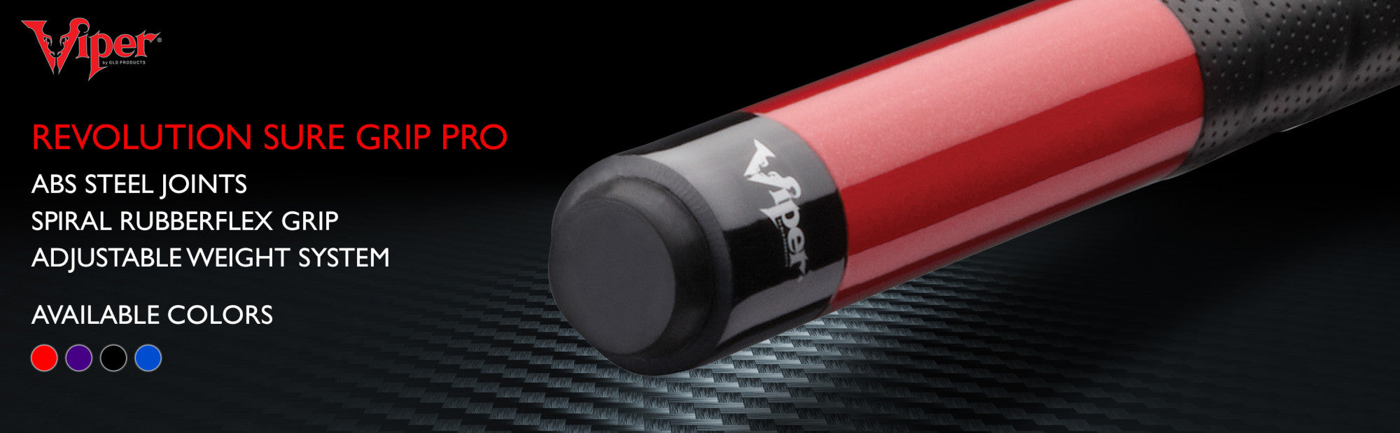 Viper 50-0701 Sure Grip Pro Red Billiard/Pool Cue Stick