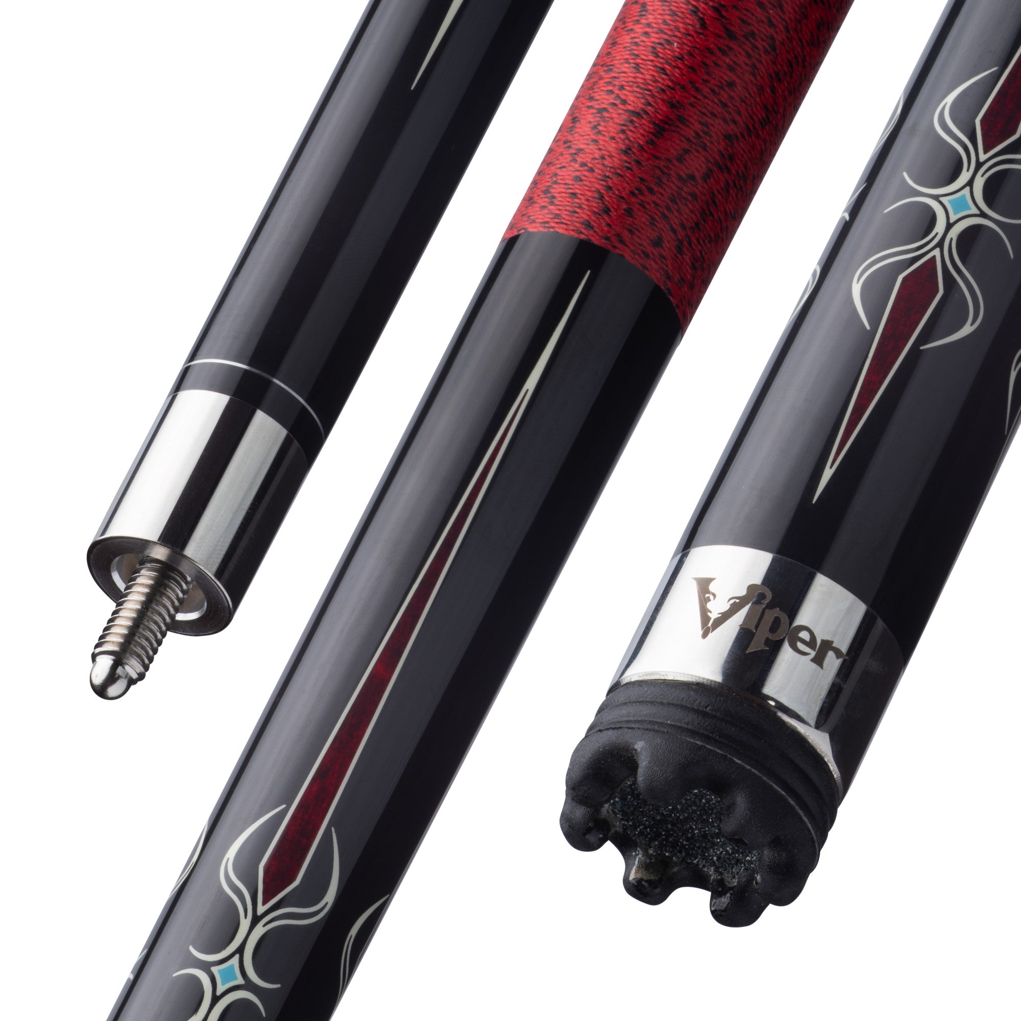 Viper 50-1250 Sinister Red and Black Wrap Billiard/Pool Cue Stick