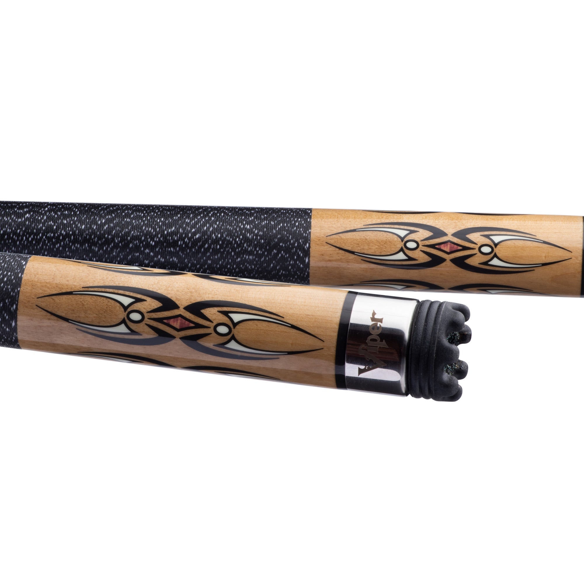 Viper 50-1252 Sinister Black and White Wrap with Brown Stain Billiard/Pool Cue Stick