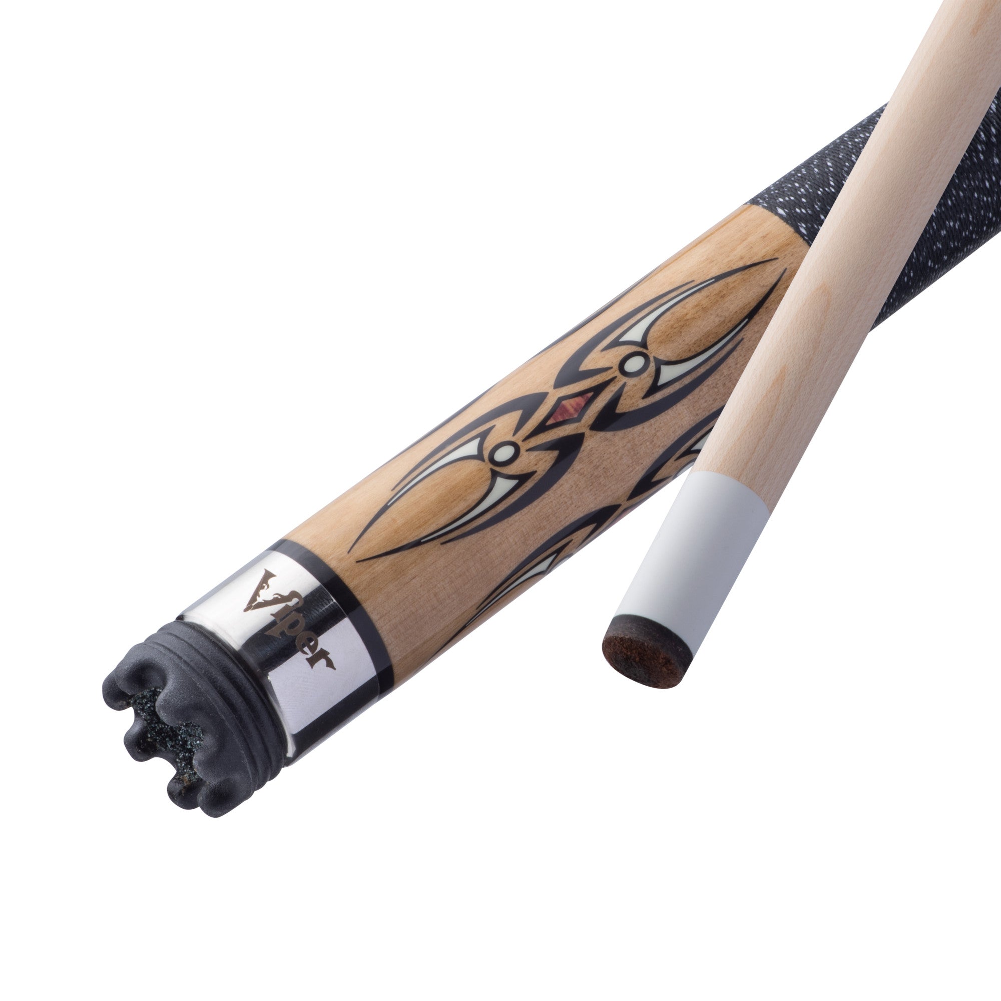Viper 50-1252 Sinister Black and White Wrap with Brown Stain Billiard/Pool Cue Stick