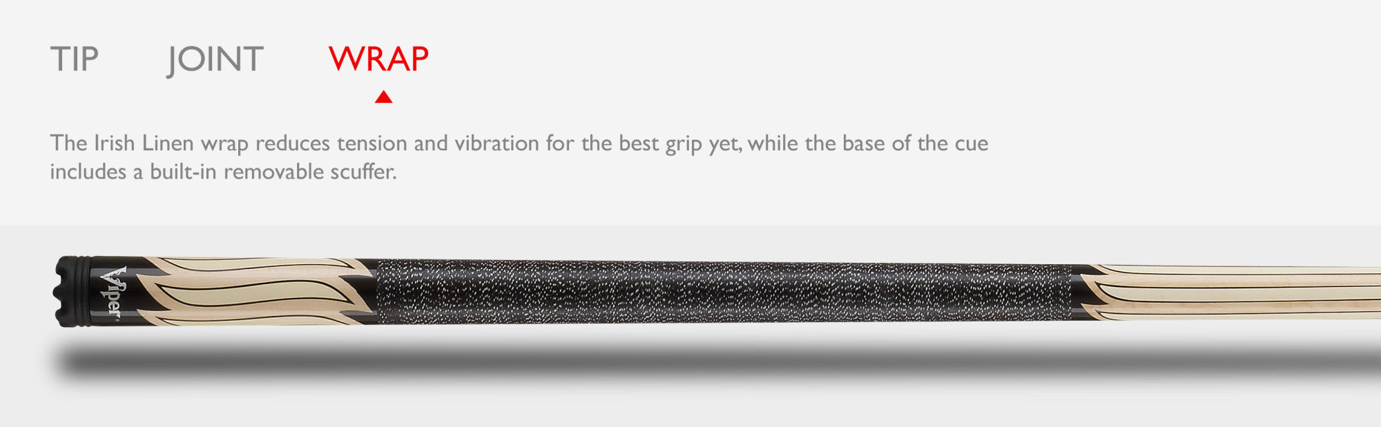 Viper 50-1350 Sinister White Stripe Billiard/Pool Cue Stick