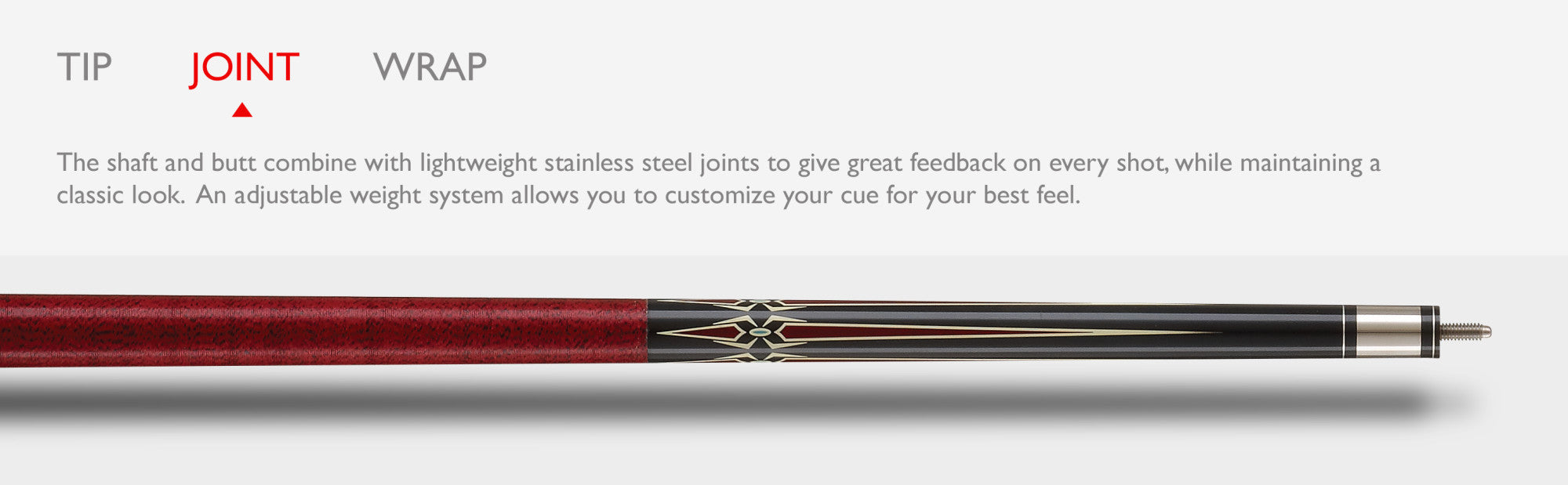 Viper 50-1351 Sinister Red Diamonds Billiard/Pool Cue Stick