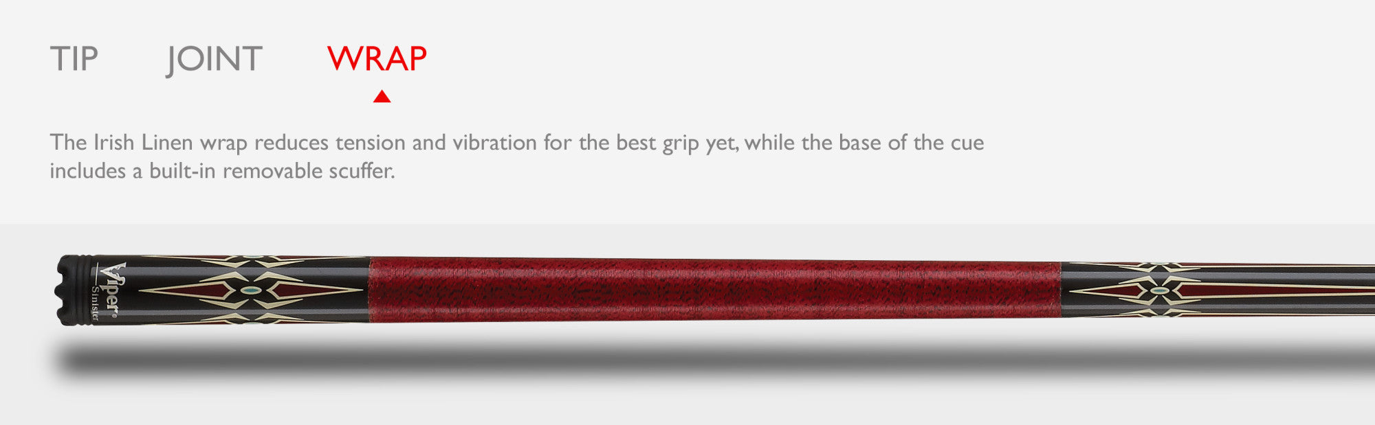Viper 50-1351 Sinister Red Diamonds Billiard/Pool Cue Stick