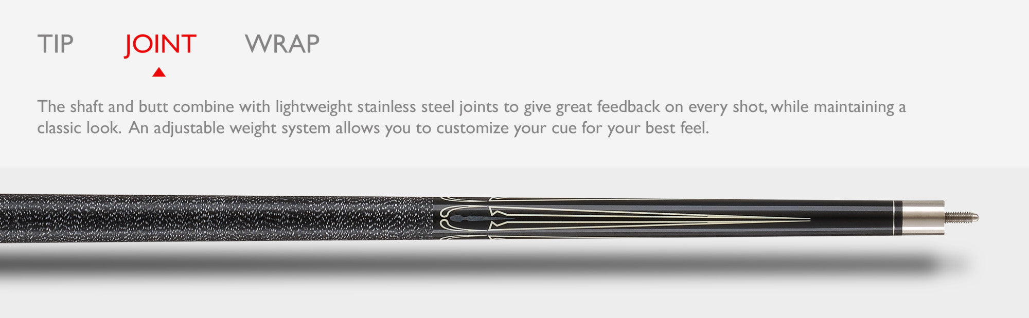 Viper 50-1352 Sinister Black and White Billiard/Pool Cue Stick