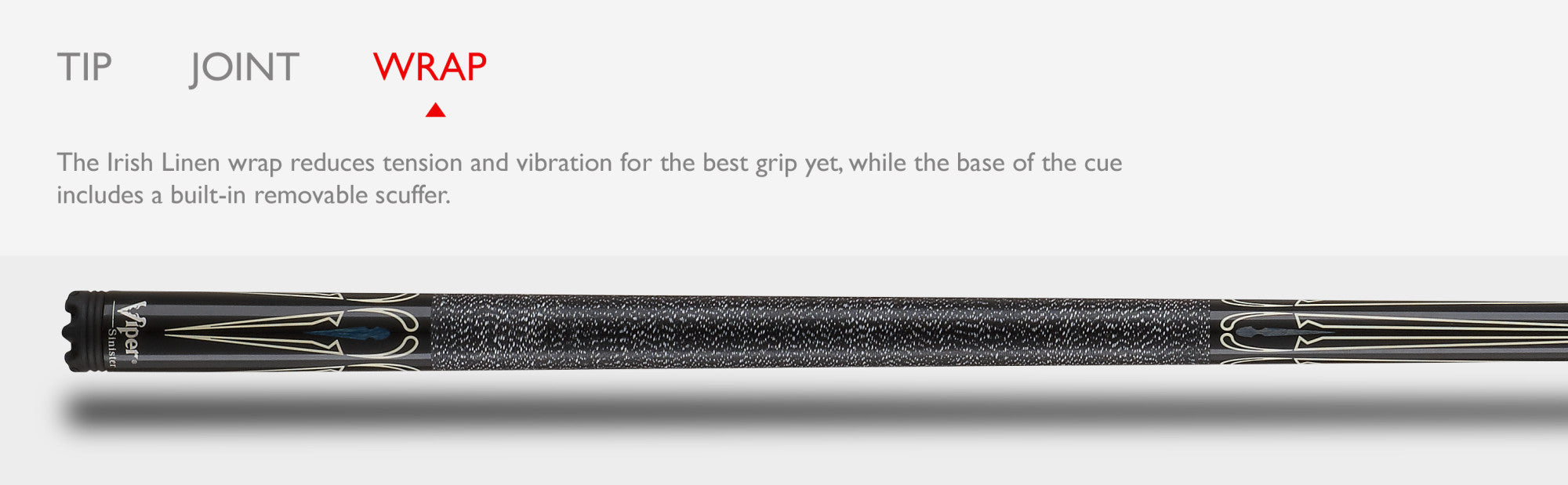 Viper 50-1352 Sinister Black and White Billiard/Pool Cue Stick