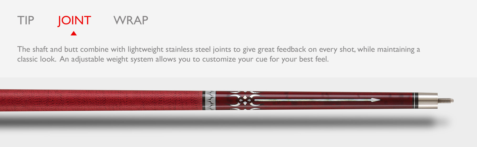Viper 50-1353 Sinister Red Wrap Billiard/Pool Cue Stick
