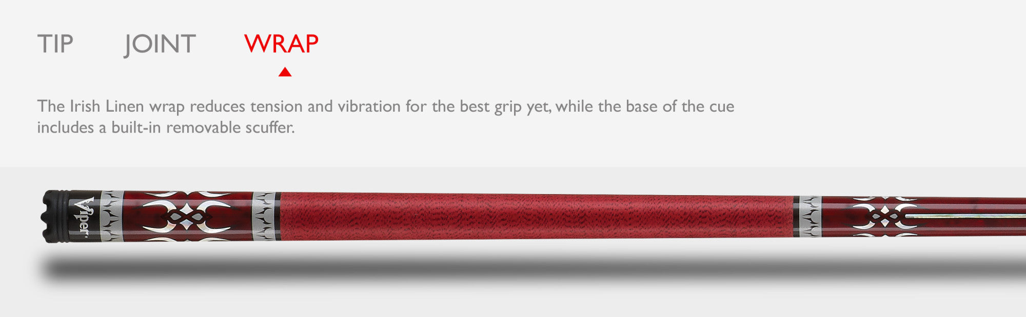 Viper 50-1353 Sinister Red Wrap Billiard/Pool Cue Stick