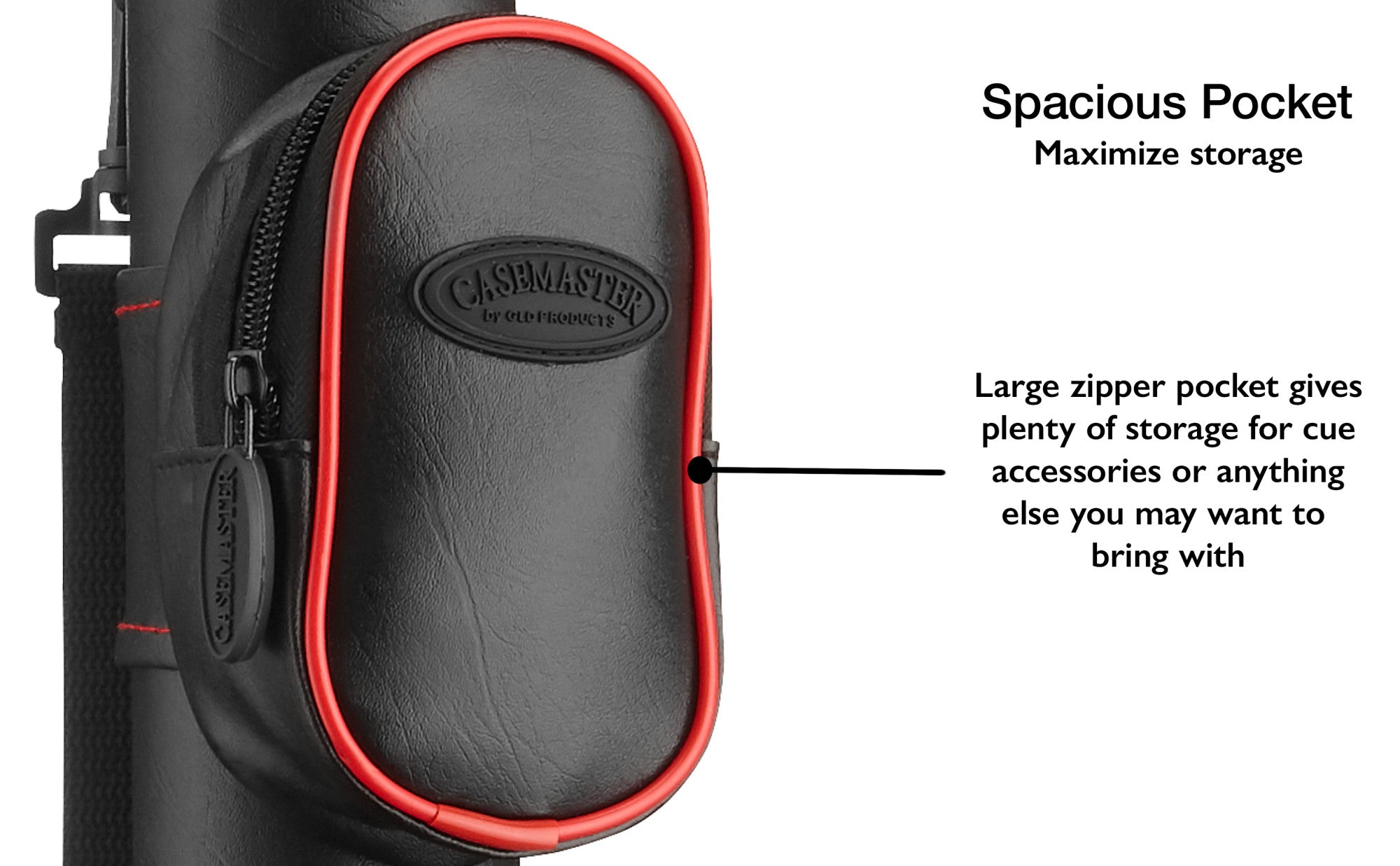 Casemaster 51-0706-02 Q-Vault Supreme Black with Red Trim Cue Case