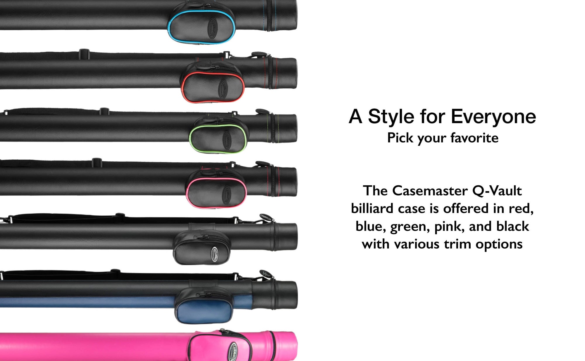 Casemaster 51-0706-10 Q-Vault Supreme Black with Green Trim Cue Case