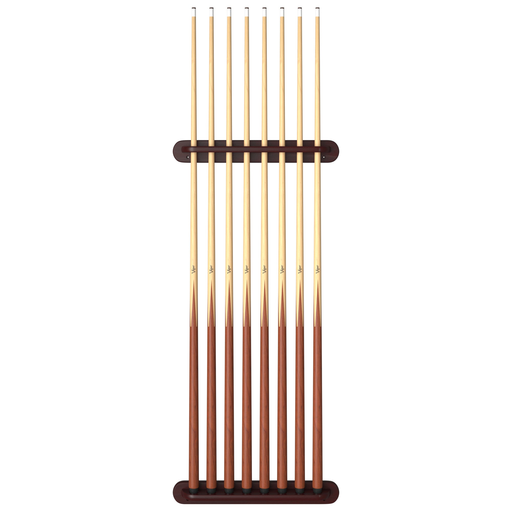 Viper 52-0116 Traditional Mahogany 8 Cue Wall Cue Rack