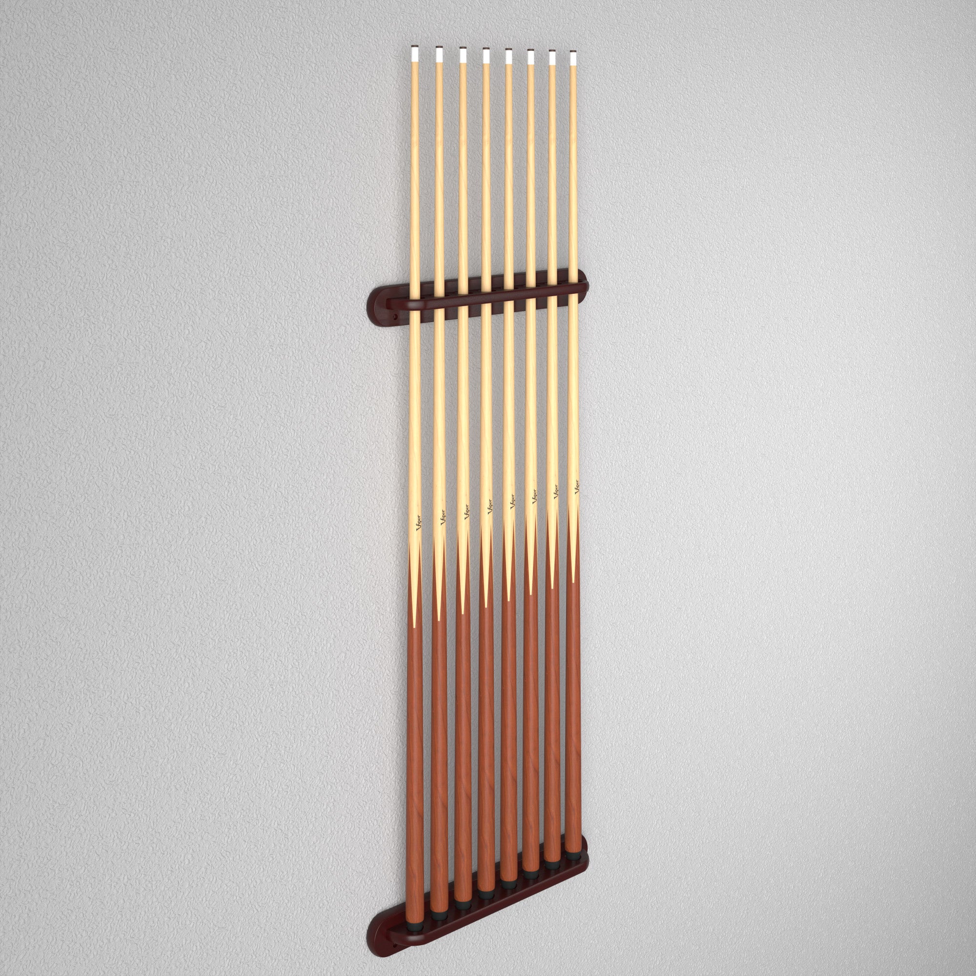 Viper 52-0116 Traditional Mahogany 8 Cue Wall Cue Rack