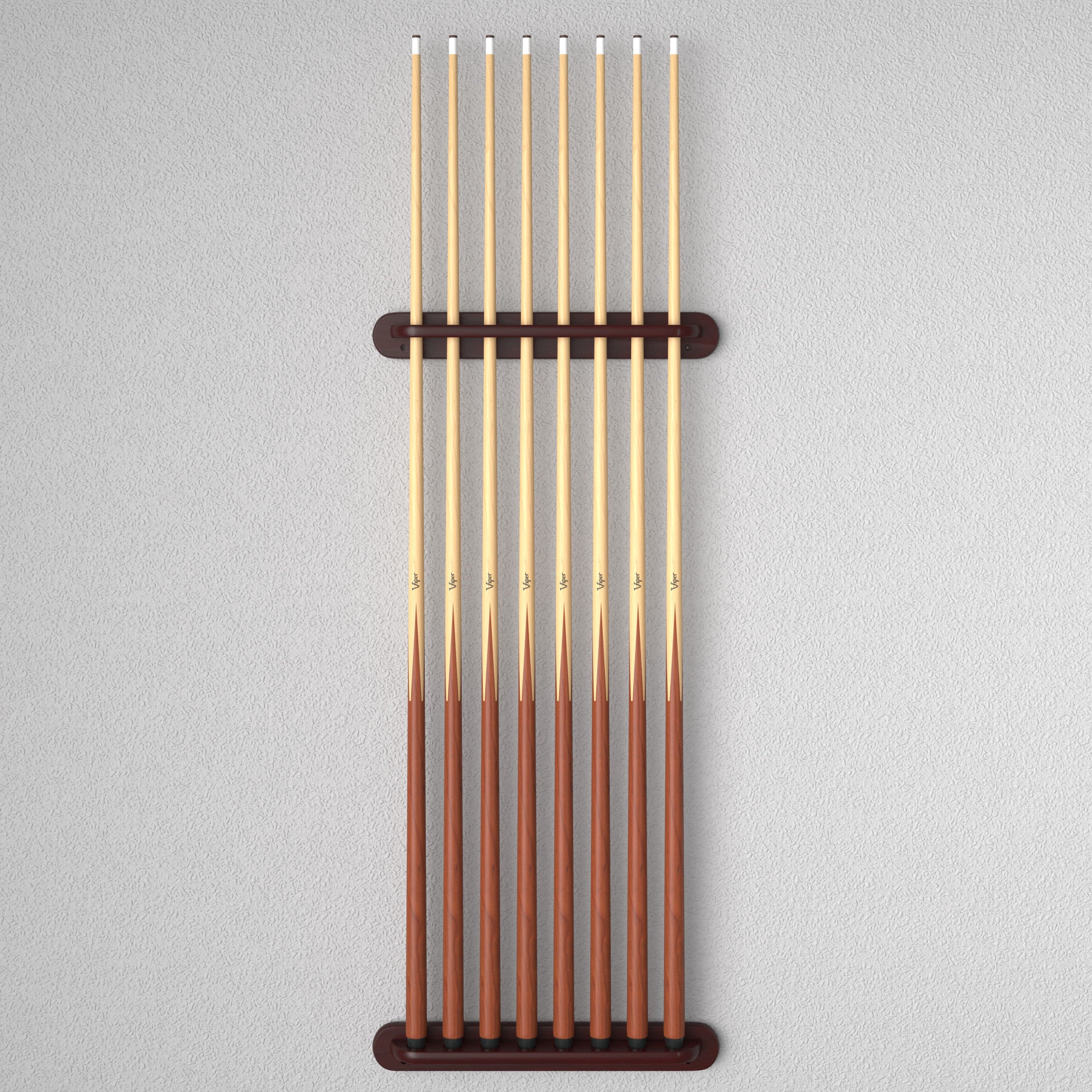 Viper 52-0116 Traditional Mahogany 8 Cue Wall Cue Rack