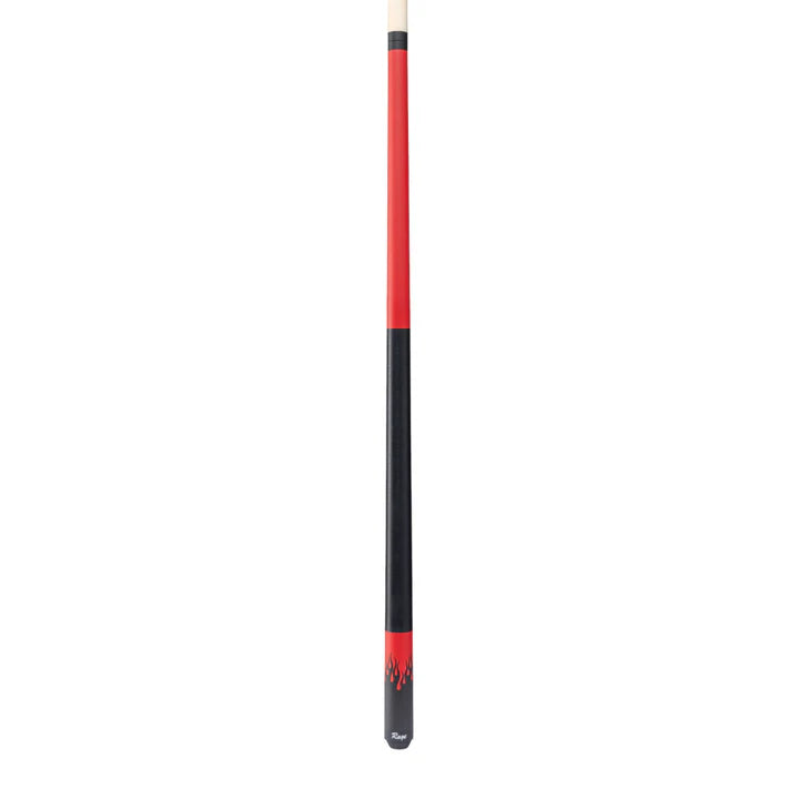 Rage Orange Flames Cue with Black Linen Wrap